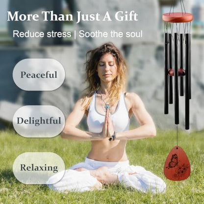Memorial Wind Chimes - Sympathy Gifts for Loss of Loved One Mother Dad | Bereavement Remembrance Funeral Condolence Gift, in Memory of Loved One Gifts, Sympathy Wind Chimes 25.5'' Outdoor Decor