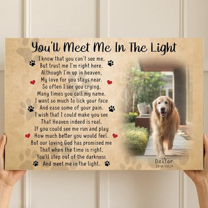 KiKiLuna Personalized Dog Cat Memorial Framed Canvas Poster - color: Design 3