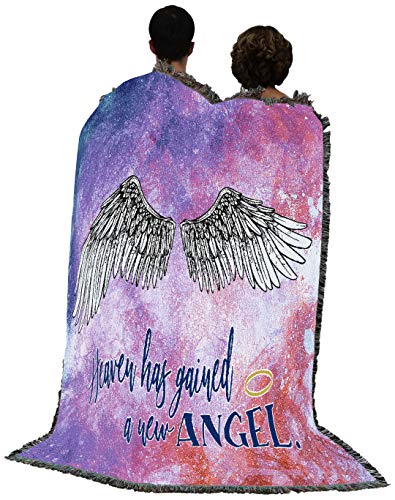 Pure Country Weavers Heaven Has Gained A New Angel Blanket - Sympathy Bereavement Gift Tapestry Throw Woven from Cotton - Made in the USA (72x54) - color: New Angel, size: 72" x 54"