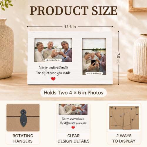 Retirement Gifts Double Picture Frame 4x6, Retirement Photo Frame - color: color-6