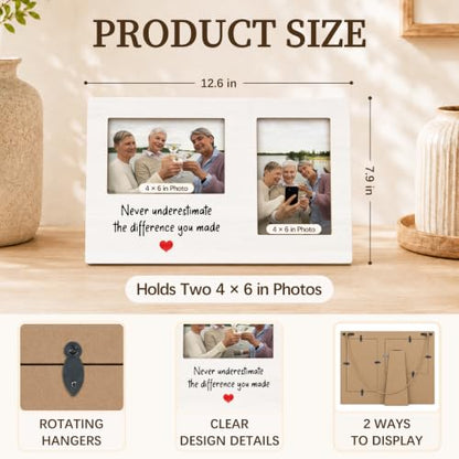 Retirement Gifts Double Picture Frame 4x6, Retirement Photo Frame - color: color-6