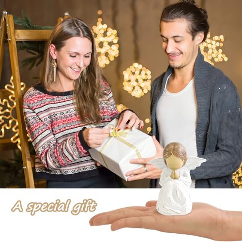 JINGIHE Praying Hands Angel Figurine, Baptism Gifts for Teen Girl | Guardian Angel Decor for Confirmation Religious Christening Gifts, Prayer Angel Statue with Wing for Women