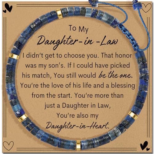 AGOT Daughter in Law Bracelets Gifts: Dear Daughter in Law Birthday Gifts from Mother in Law - color: LAZULI-DTIL