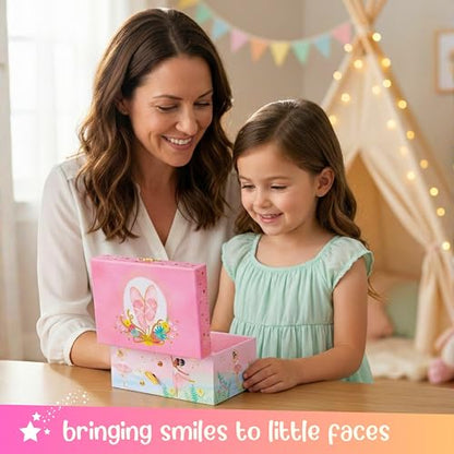 Giggle & Honey® Musical Ballerina Jewelry Box for Girls | Music Boxes for Little Girls, Toddler Jewelry Box for 4 Year Old Kids, Toys for Toddlers, Birthday Gifts for Kids 5-9 Years - style: Twirling Ballerina