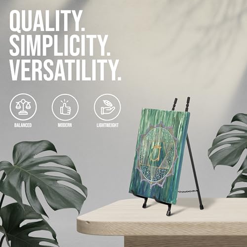Red Co. 13” Tall Modern Metal Tripod Plate Stand and Art Holder Easel, Black - color: Black, size: Height - 13"