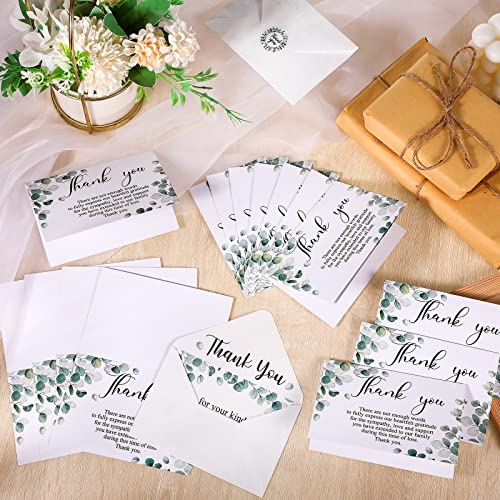 Marspark 25 Pack Sympathy Thank You Cards for Funeral with Envelopes Sticker and Message Memorial Bereavement Postcards for Loved Ones Family Friends Celebration of Life(Leaves) - style: Leaves