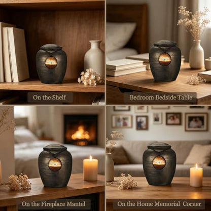 Dletay Small Urns for Human Ashes Gilded Ceramic Cremation Urns for Men Women Funeral Sharing Handcrafted Ashes Keepsake Decorative Memorial Mini Urn for Ashes Pet 3.54Inch