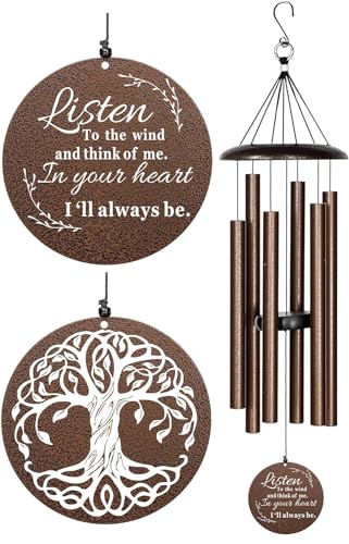 Sympathy Wind Chimes for Loss of Loved One, 40 Inch Memorial Wind Chimes for Loss of Loved Father/Mother/Lover, Commemorative Sympathy Bereavement Gifts for Condolences/Funeral (Copper)