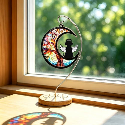 Dog Memorial Gifts for Loss of a Dog, Pet Loss Sympathy Gift with Suncatcher, Stand, Keychain & Sympathy Card, Dogs Remembrance Gift for Grieving Pet Owners