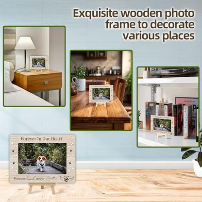 Picture Frames 4x6 | Dog Memorial Death Sympathy Gifts Wooden Picture Frame for Dog Lover, Pet Loss Sympathy Gift Desk Tabletop Shelf Decor (A20) - style: forever in our heart