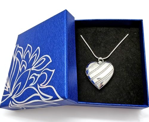 925 Sterling Silver Necklace for Women – Layered Stackable Choker Necklaces with Heart Photo Locket & Star - Pendant 18" Chain Gift for Wife, Mom, Girlfriend, Birthday, Anniversary, Valentine’s Day - color: Twill Heart