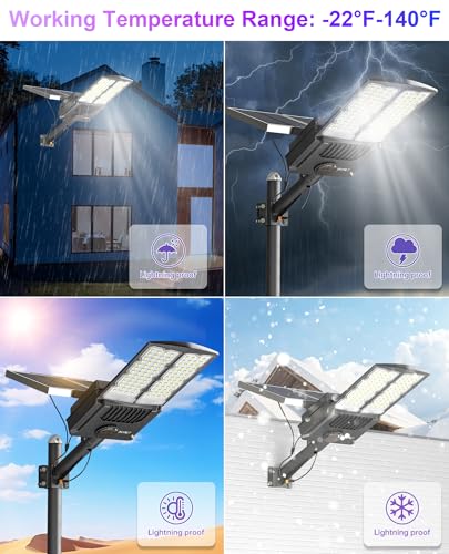 JAYNLT Y-10500W Solar Street Lights Outdoor, Commercial Parking Lot Lights - size: 4X-Large