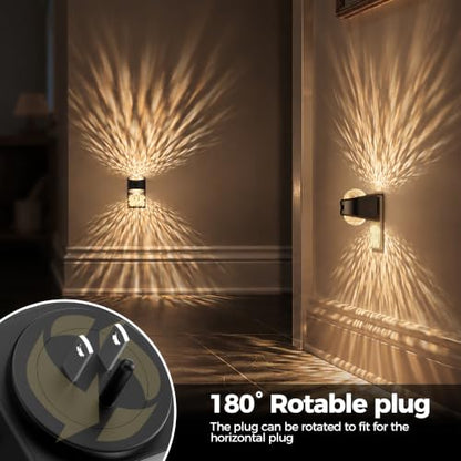 Briignite Motion Sensor Night Light Projector Dimmable Warm White Rotatable - color: Black-Motion