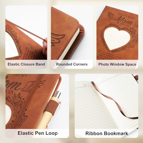 Memorial Gifts for Loss of Husband - Letters to My Husband in Heaven Grief Journal & Pen 3Pcs Set, Leather A5 Notebook With Photo Cover, Sympathy Bereavement Gifts for Widow, Loss of Spouse Memorial Gift Set - style: Husband