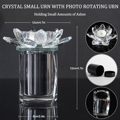 Keepsake urns for Human Ashes Crystal Small urns Cremation Keepsake Photo Urn with Candlestick Sharing Ashes Mini Memorial Urn for Human or Pet to Remember Your Loved One Lost