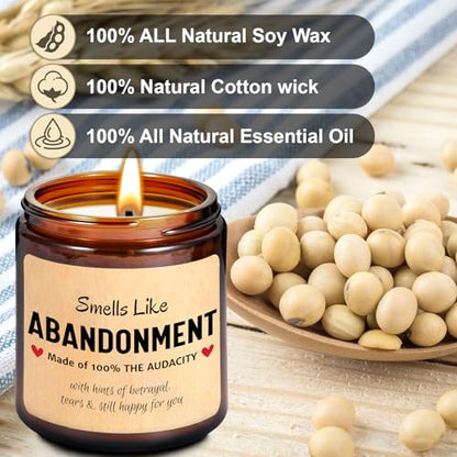 Smells Like Abandonment Candle, Moving Away Gift, Coworker Goodbye Gifts - color: Smells Like Abandonment
