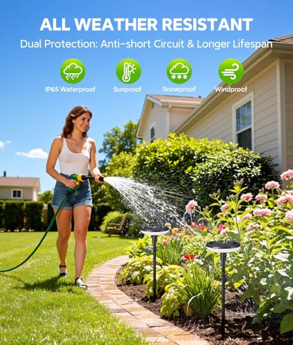 LETMY Solar Lights Outdoor Waterproof 12 Pack, Bright Solar Pathway Lights | 8 Bright LED, 3000K Warm White, 12-16H Runtime, IP65 Waterproof, Auto On/Off, Landscape Lighting for Yard, Path & Garden Lawn - size: 12 PACK