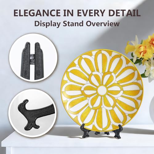 Artliving 8 Inch Black 6pcs/Set Plastic Easels Plate Display Stands Picture Frame Stand Holder - color: Black, size: 8 inch (6 pack)