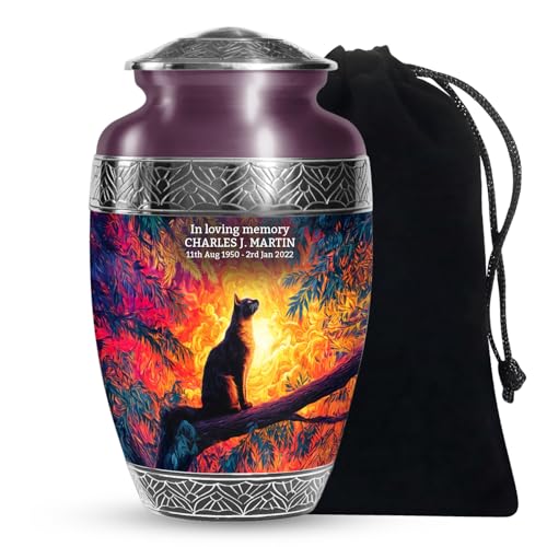 Custom Cates Urn for Ashes Burial Urn for Adult Female Ash 10 Inch Large | Burial Cremation Urn for Adult Female Ash, Decorative Handcrafted Urns for Mom Ashes, Funeral Cremation Urn - color: Pr-cls-cat-1
