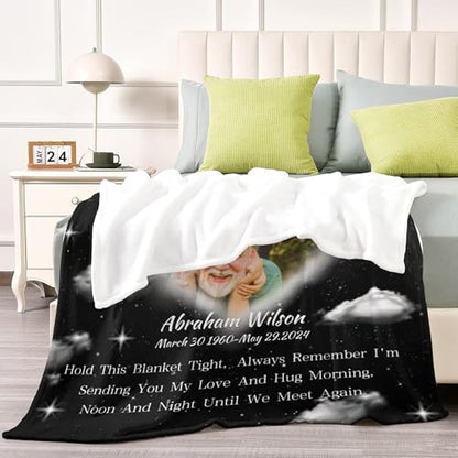 Custom Memorial Blanket with Picture Personalized Sympathy Remembrance Condolences Bereavement Gifts Sympathy Gifts for Loss of Loved One Mother Dad Grandma Grandpa Sister Daughter Friend - color: Design20