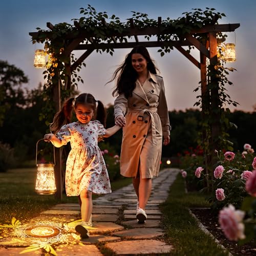 2 Pack Solar Lanterns Outdoor Waterproof Birthday Gifts for Women Mom Grandma, Hollowed-Out Metal Hummingbird Hanging Solar Lantern Lights Garden Decor, 2 Modes Hanging Solar Lights for Yard, Patio | Birthday Gifts for Women Mom Grandma, Hollowed-Out Hang