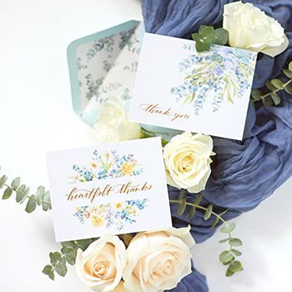 Papyrus Blank Wedding Thank You Cards with Envelopes, Eucalyptus Leaves (20-Count) - color: Eucalyptus Leaves