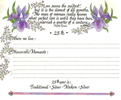 Nittany Quill Watercolor Illustrated Wedding Anniversary Memory Book