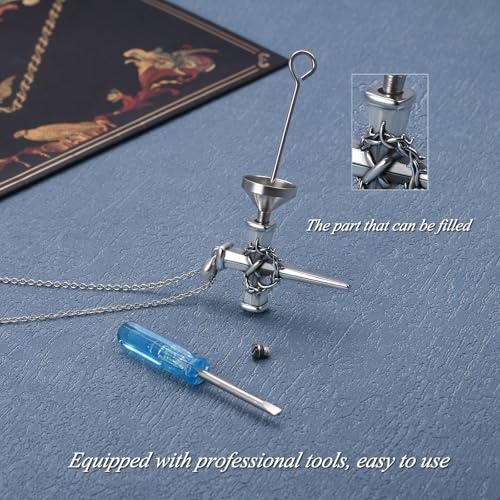 925 Sterling Silver Urn Necklaces for Women Claddagh/Angel Wings/Guitar/Butterfly/Tree of Life Ashes Memorial for Loss Keepsake Jewelry Present Easter Day of the Dead - style: Crown of Thorn