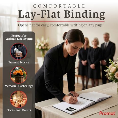 Promot Funeral Guestbook - Guestbook for Funeral Celebration (Gray) - color: Gray