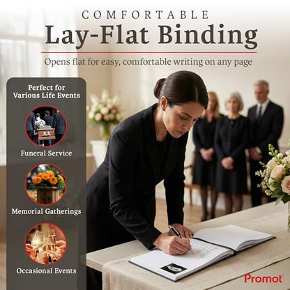 Promot Funeral Guestbook - Guestbook for Funeral Celebration (Gray) - color: Gray