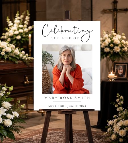 Celebration Life Sign, Personalized Funeral Sign, Custom Memorial Sign, In Loving Memory Sign, Funeral Welcome Sign, Celebration of Life Welcome Sign, Celebration Life Poster -10 - color: Backgrund#10
