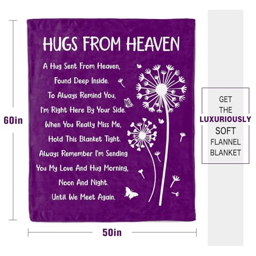 Memorial Gifts, Sympathy Gifts for Loss of Loved One, Blanket 60" x 50" - color: Purple