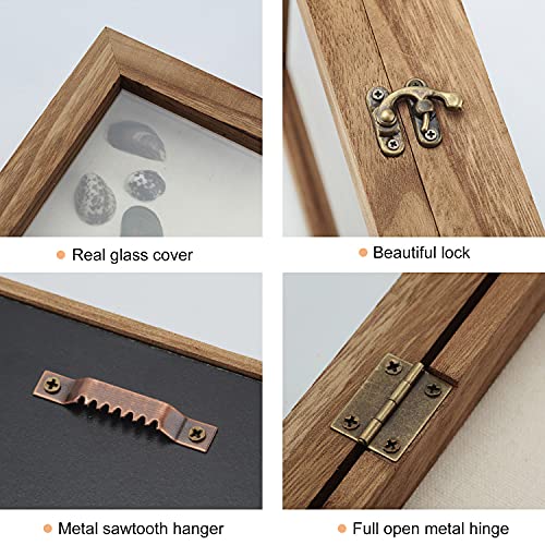 TJ.MOREE Large Shadow Box 13x16 Display Case Wood Picture Frame Carbonized - color: Carbonized, size: 13x16