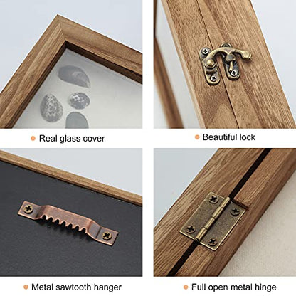 TJ.MOREE Large Shadow Box 13x16 Display Case Wood Picture Frame Carbonized - color: Carbonized, size: 13x16