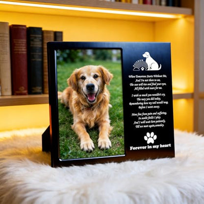 Dog Memorial Picture Frame 4x6, Dog Memorial Gift for loss of Dog (7B) | Angel Rainbow Bridge Prayer Card Included, Premium Aluminum Alloy Material, Packaged in an Elegant Plastic Gift Box - color: Black - Rainbow Bridge