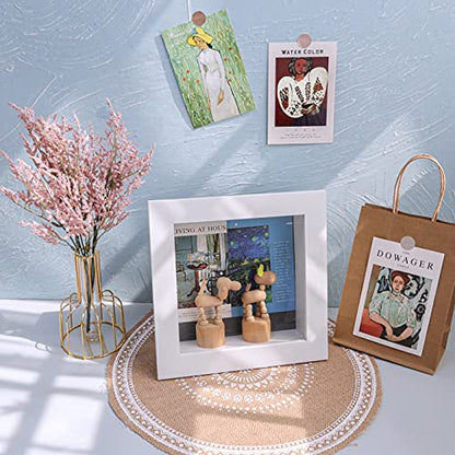 Frametory 8x8 Shadow Box Frame Display Case, 2-inch Depth (White) - color: White, size: 8x8(1 Set)