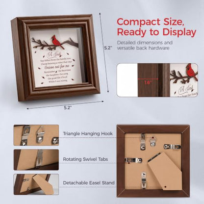 Cardinal Shadow Box Memorial Frame Sympathy Gift for Loss of Loved One - color: Cardinal - A Limb Has Fallen