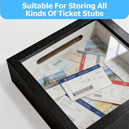 5x5 Shadow Box Frame, Suitable for Storing Various Bills and Souvenirs | Multi-functional，HD Glass Wooden Hollow Photo Frame, Shadow Box with Top Slot ，Dual-purpose for Hanging and Displaying - size: 5X5 1 Pack