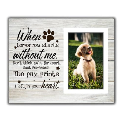 Pet Memory Picture Frame - Dog & Cat Memorial Photo Frame 4x6, Dog Picture Frames for Loved Ones Lost