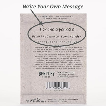 Bentley Seed Co. | Bee Kind Pollinator Flowers | Beautiful Bee Art Kraft Look Seed Packets | Environmental Favors Cards for Guests | Wildflower Mix Seed Packets | Eco-Friendly Hand Out Gift | 25 Pack - style: Bee Kind Floral