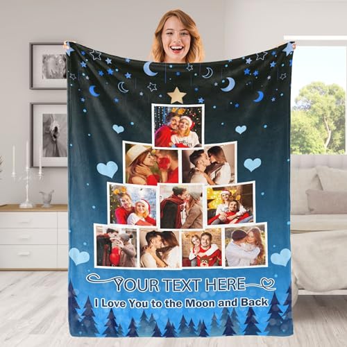 Gift for Couples Customized Picture Collage Throw Blanket for Adult Personalized Soft Flannel Blanket Using My Own Photo Comfy Blanket for Wife Husband Girlfriend Boyfriend Made in USA - color: Style 19