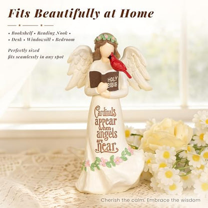 Cardinal Gifts for Women Angel Cardinal Figurine Decor Memorial Sympathy Gifts for Loss of Loved One Book Design Angel with Cardinal - style: Book Design Angel with Cardinal
