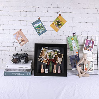 Frametory 11x11 Shadow Box Frame Display Case, 2-inch Depth (Black) - color: Black, size: 11x11(1 Set)