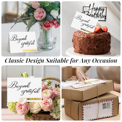 200 Pcs Beyond Grateful Thank You Cards with Envelopes Bulk Navy Thank you Notes with Gold Foil Letterpress 4x6 Inches Blank Note Cards for Business Graduation Wedding Baby Shower Funeral - color: Navy