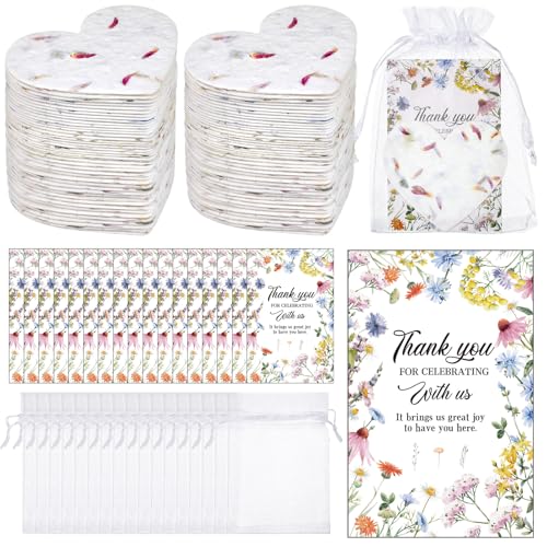 Dunzoom 50 Sets Wedding Gifts for Guests Heart Shaped - style: Wedding Flower Style