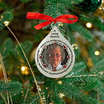 Cathedral Art 'In Loving Memory' Frame for Women - Teardrop Ornament, 2-3/4-Inch, Silver