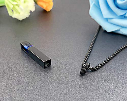 YOUFENG Urn Necklaces for Ashes Birthstone Cube Urns for Human Ashes Memorial Cremation Urn Locket Keepsake Ashes Jewelry - style: September
