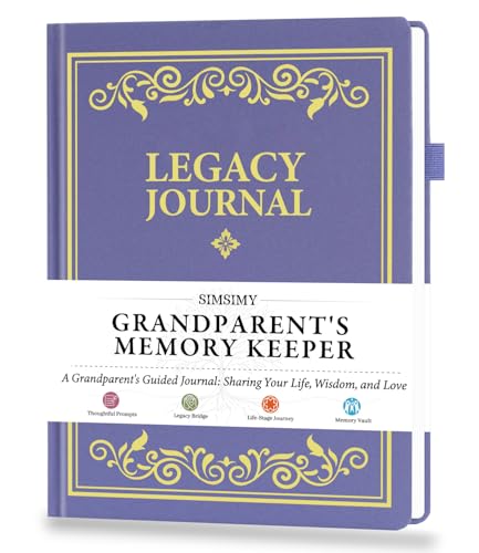 Grandparents Life Story Journal, Keepsake Legacy Journal with Prompt Questions, Tell Me Your Life Story Grandparent Memory Book, Linen Hardcover Gift for Nana, Grandma, Grandpa, Parents - color: Light Purple, size: Grandparents' Life Story Journal