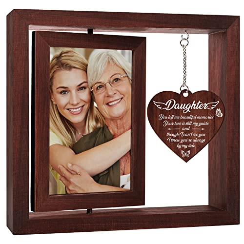 Vetbuosa Memorial Gifts for Loss of Daughter, Sympathy Picture Frame, Sympathy Gifts for Loss of Daughter,Bereavement Grief Remembrance Condolence Gift,Fits 4x6 In Photo - color: Brown, size: 4x6 Inches - Daughter