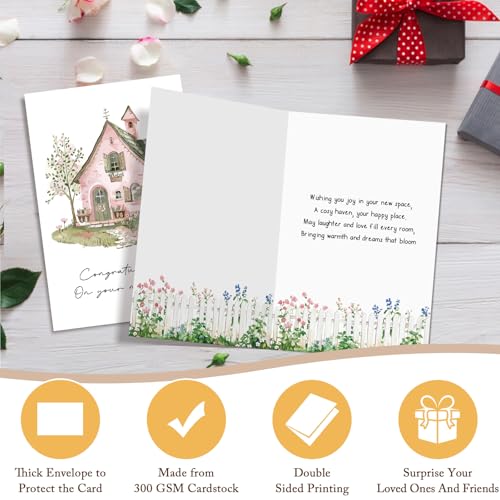 Qiliji New Home Congratulations Card & Gift, Housewarming Card, House Warming Gift, New House Gifts, Moving Cards, First Home Cards for Men Women - color: New Home Congratulations